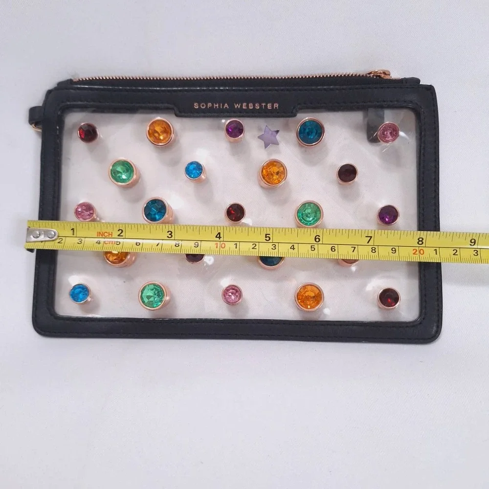 Sophia Webster Clear Pouch Colorful Gem Wristlet Bag‎ Clutch no Strap